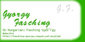 gyorgy fasching business card